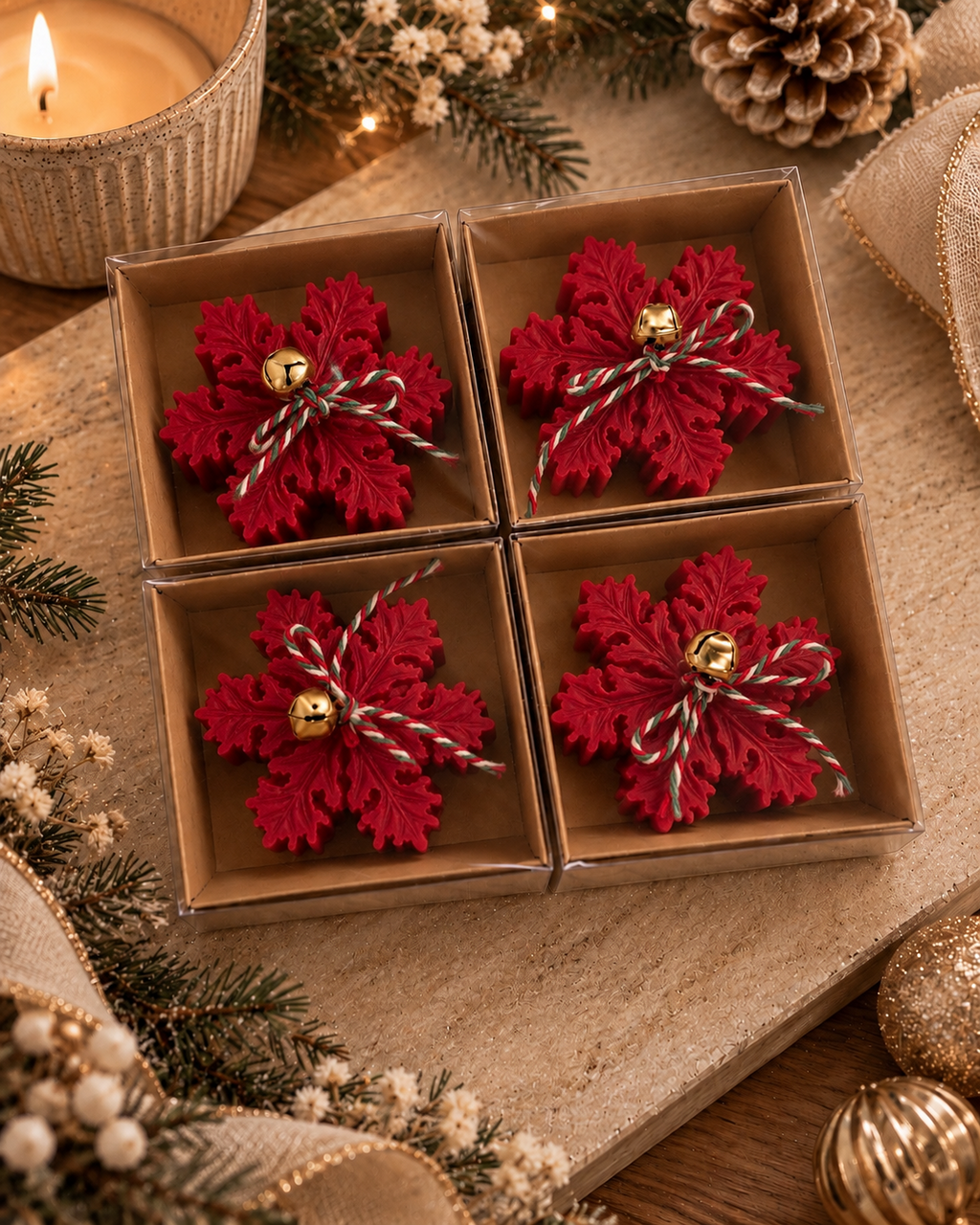 Snowflake Candle – Kar Tanesi Tasarımlı Dekoratif Mum